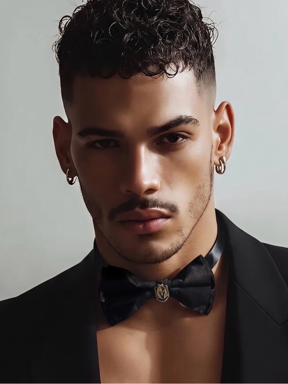 Vegas Golden Knights Black Satin Bow Tie